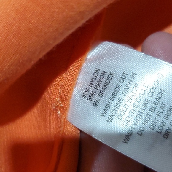 Carolina Belle Montreal NWT open front long line pocketed cardigan top orange - Picture 8 of 8